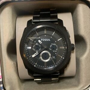Fossil Watch - Machine Chronograph Black Stainless Steel Watch